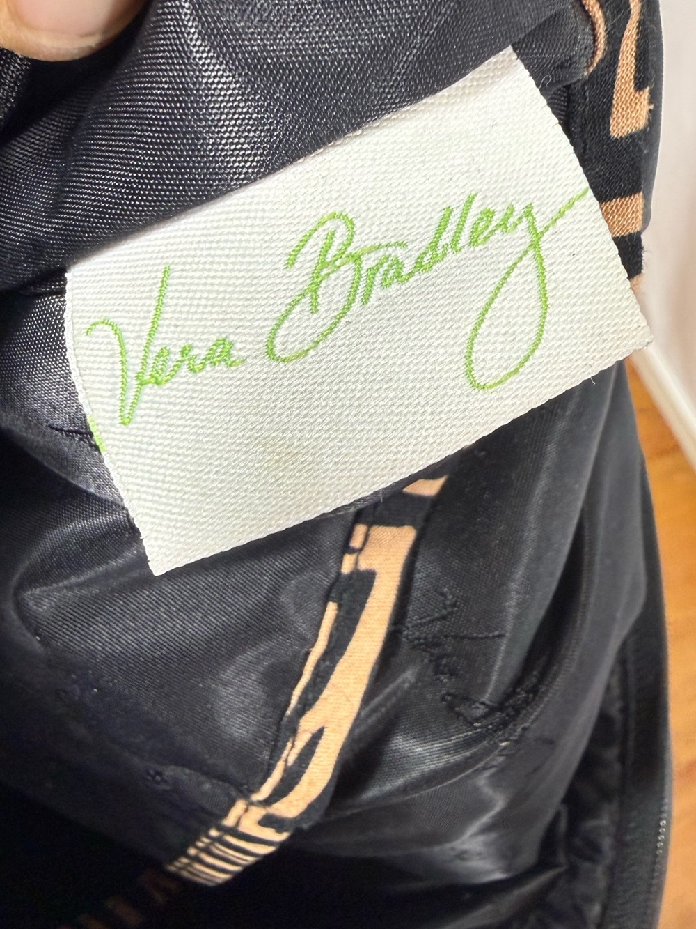 Vera Bradley Black and Tan Zebra-Print Tote - Picture 7 of 7